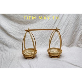 Quang gánh tre trang trí TIỆM MÂY TH, quang gánh decor, quang gánh mini