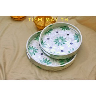 Khay khảm trai tròn TIỆM MÂY TH đựng đồ, decor trang trí