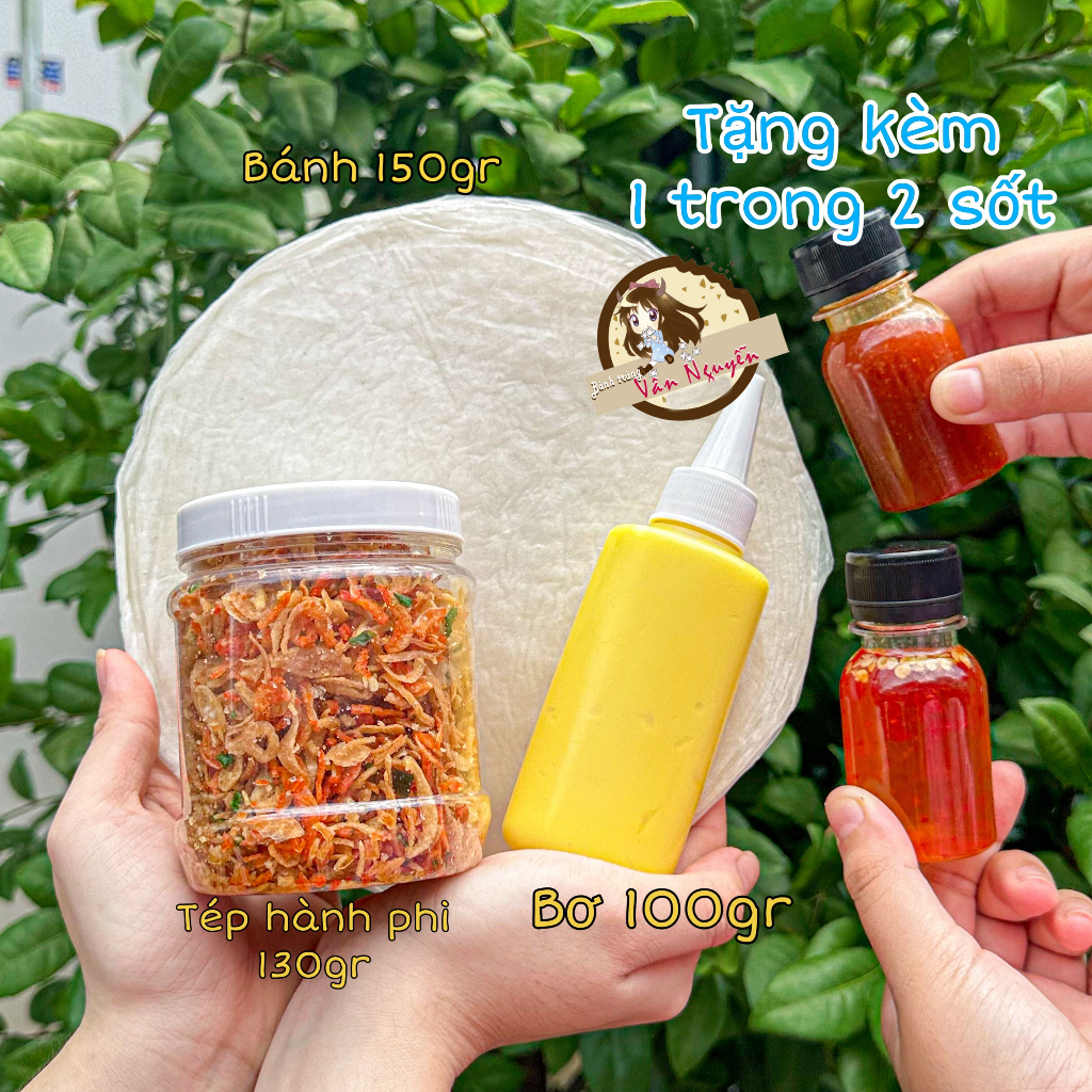Combo bánh tráng tóp mỡ mini tặng 2 sốt. Bánh tráng vân nguyễn