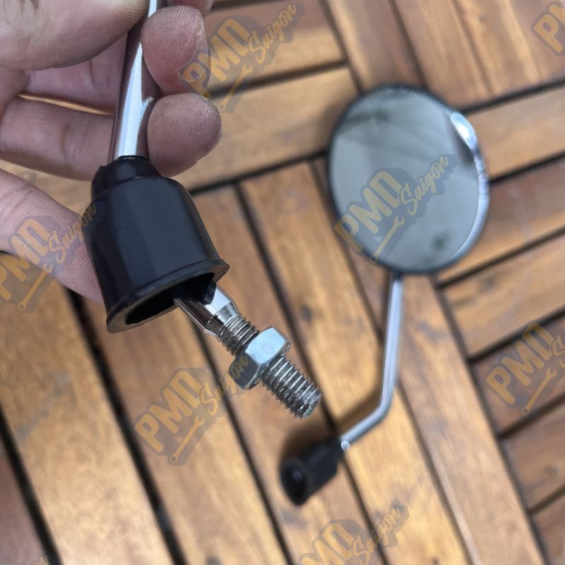 Gương chiếu hậu, kính chiếu hậu cub đèn tròn chân ngắn 8mm