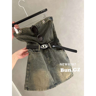 váy đầm quây jeans mốc kh