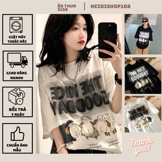 [Ảnh thật] Áo thun nữ hình cừu GOOD DAY chất cotton khô nhiều màu