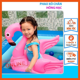 Phao bơi trẻ em hình thú chống lật cho bé - phao xỏ chân hình HỒNG HẠC