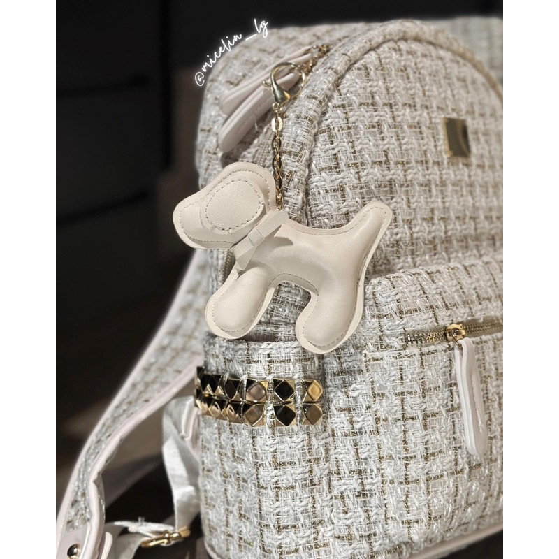 Balo Tweed Trắng Kem