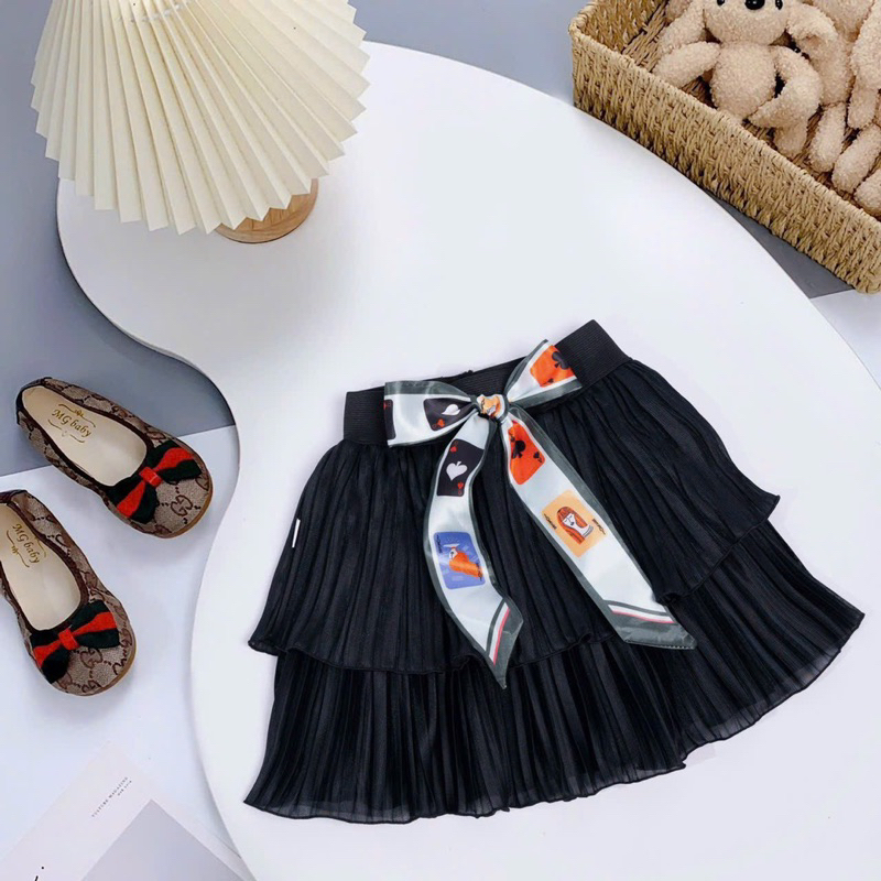 Chân Váy xếp ly chân váy xoè đi học cho bé Gái