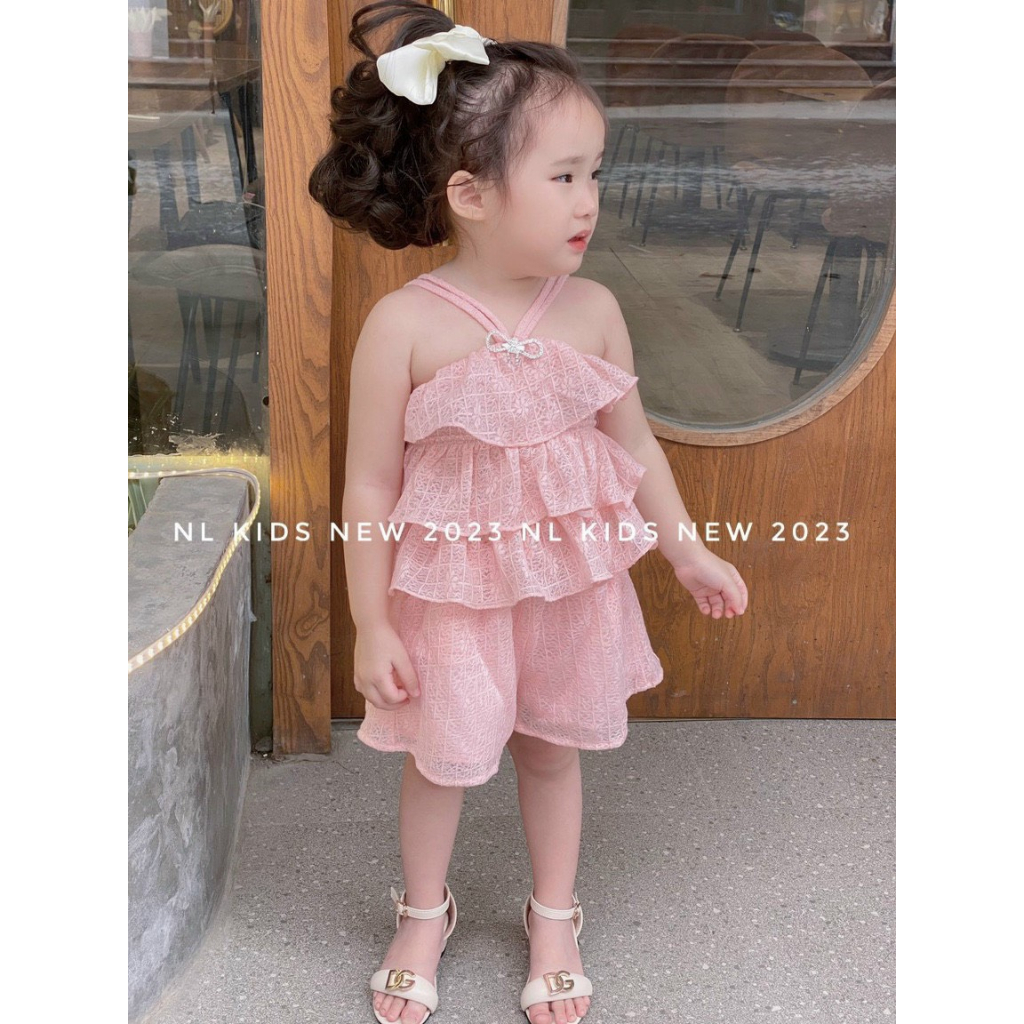 Bộ Bèo Nơ Đá cho bé gái siêu xinh chất tơ nhuyễn size 8kg - 22kg