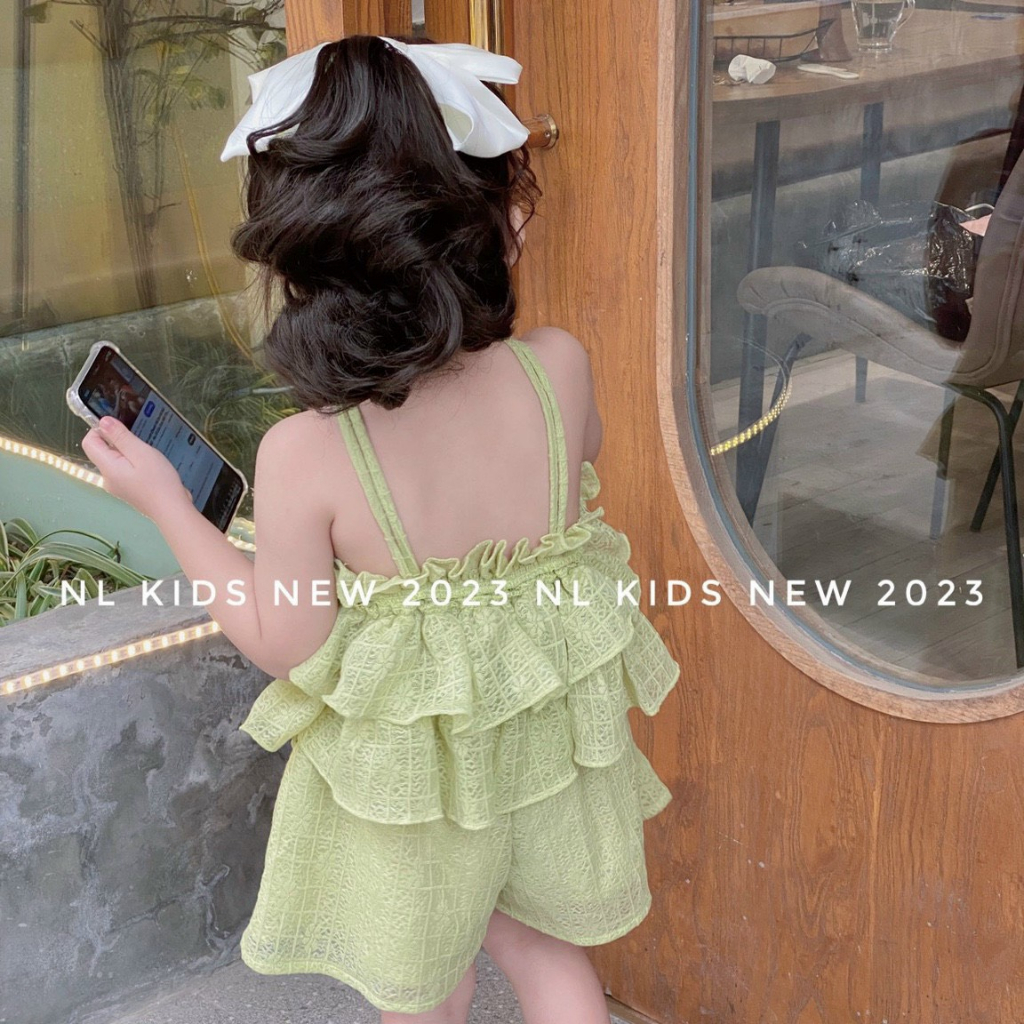 Bộ Bèo Nơ Đá cho bé gái siêu xinh chất tơ nhuyễn size 8kg - 22kg