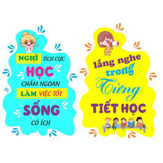 Trang trí lớp Set 2 trang slogan khẩu hiệu