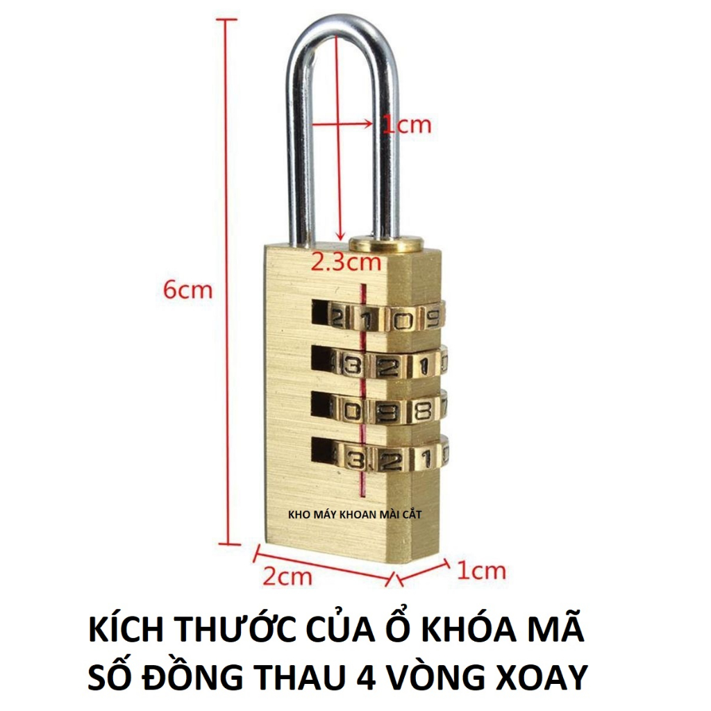 Khóa Mã Số Mini Bằng Đồng Thau Đổi Được Mã , Ổ Khóa Mã Số Xoay Không Cần Chìa Khóa Balo Vali Túi xách Tủ