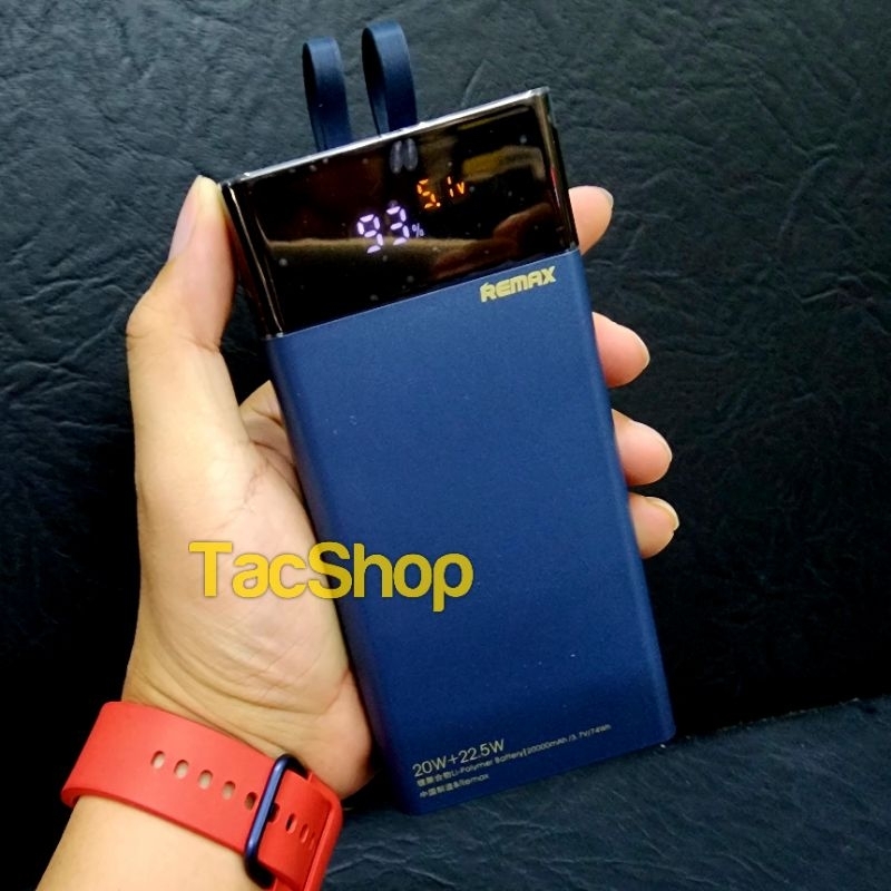 Sạc Dự Phòng Remax RPP-561 20000mAh hỗ trợ sạc nhanh PD 20W QC 22.5W kèm 2 cáp sạc chính hãng