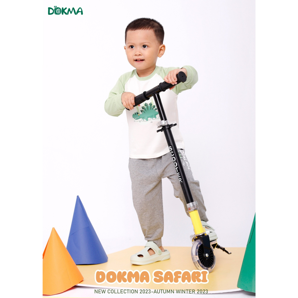 DOKMA - Áo dài tay cotton Dokma cho bé trai
