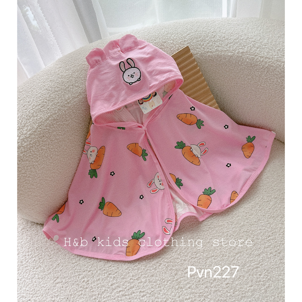 Áo chống nắng cho bé trai bé gái , áo choàng nắng cotton dày dặn họa tiết đáng yêu cho bé