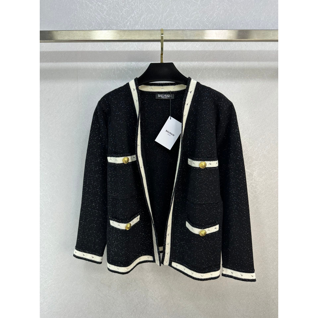 Áo khoác dài tay nữ cao cấp Balmain thiết kế cổ điển, giản dị
