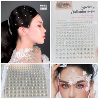 Đá Dán Tóc - Ngọc Dán Tóc / Dán Mặt cô dâu, Beauty, tấm lớn nhiều hạt có keo sẵn
