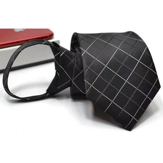 Cavat Nam bản to 8cm kẻ caro màu đen, Calavat cao cấp, Cravat công sở, Cà vạt trung niên