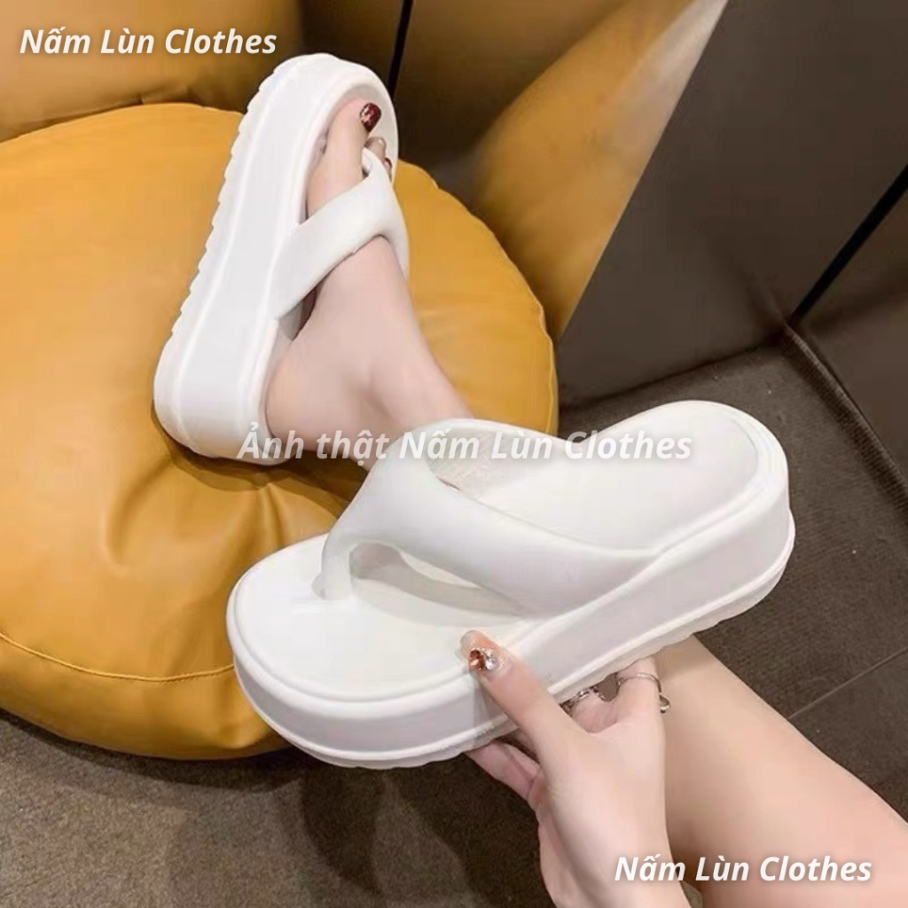 Dép nữ đế cao Nấm Lùn Clothes Dép kẹp nữ Dép đế cao Dép đi biển đế cao Dép xỏ ngón D03