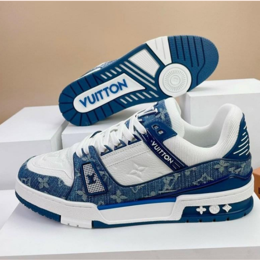 🔥HOT🔥Giày LV Louis_Vuitton Green White Black,Giày LV Xanh Bò Hàng Quảng Châu Cao Cấp Nhất Sang Trọng Full Phụ Kiện Mới