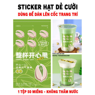 Sticker - Dán cốc trà sữa hạt dẻ cười- Tệp 50 cái