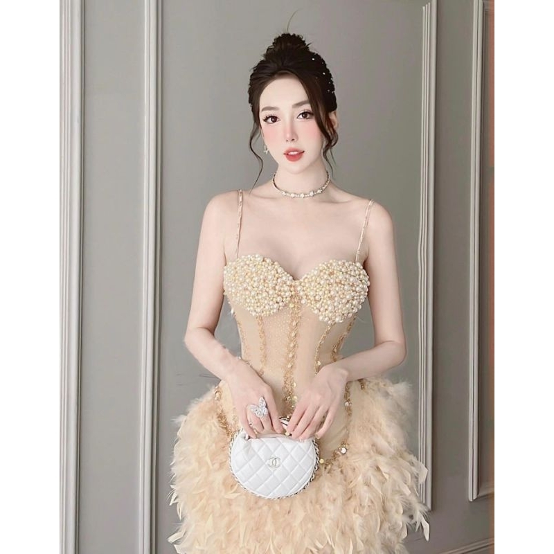 ✨ Đầm body cup kết cườm✨ HÌNH THẬT - S/M/L