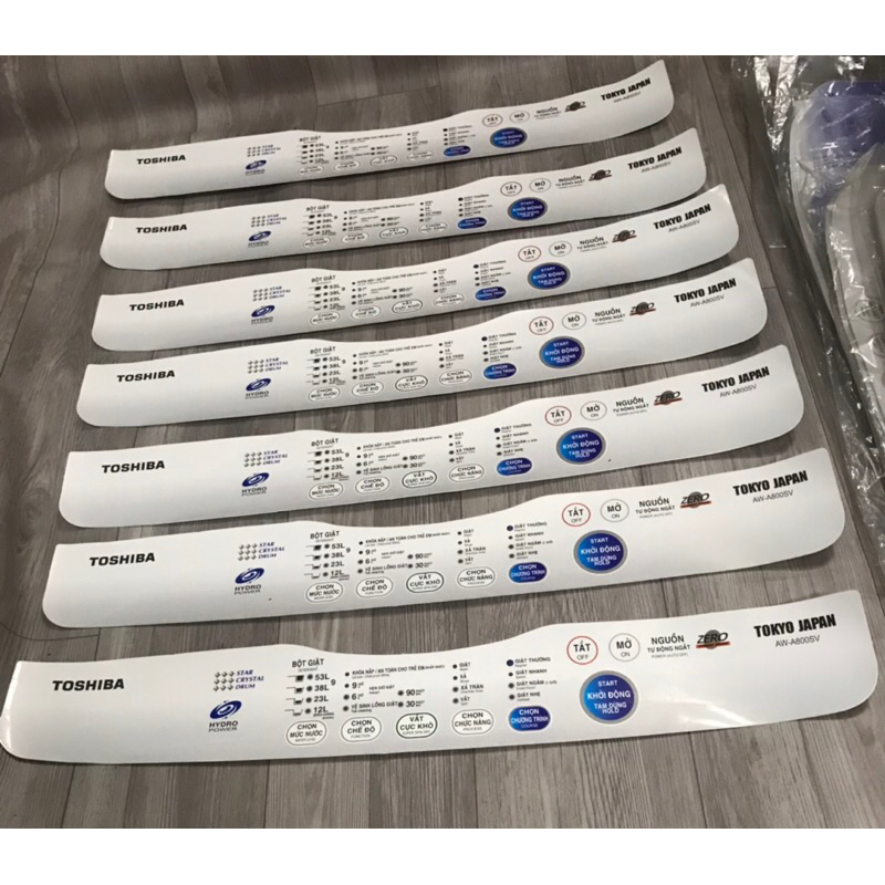 Tem phím bấm máy giặt Toshiba