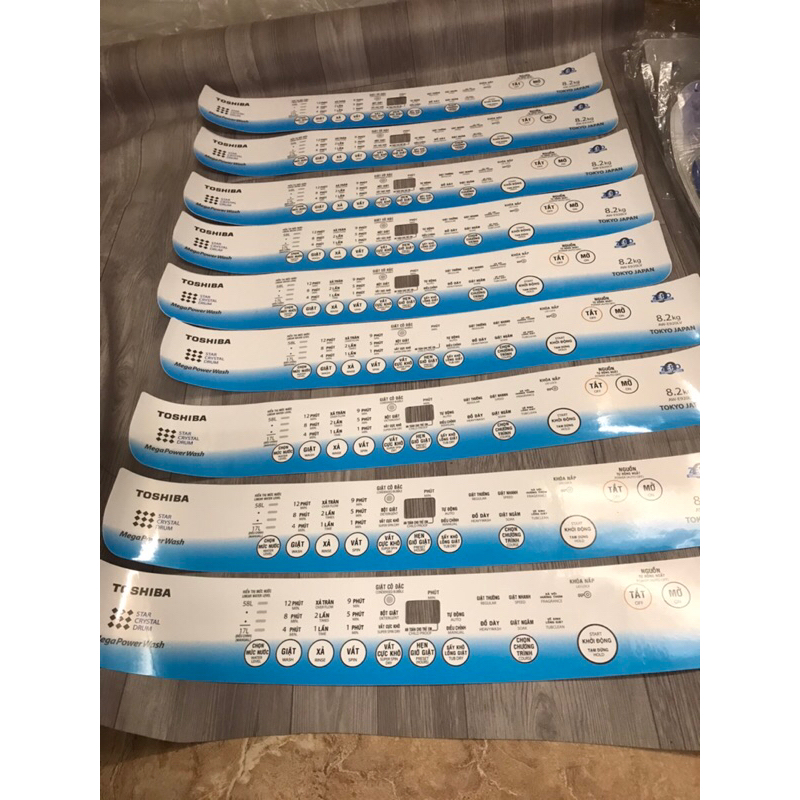 Tem phím bấm máy giặt Toshiba