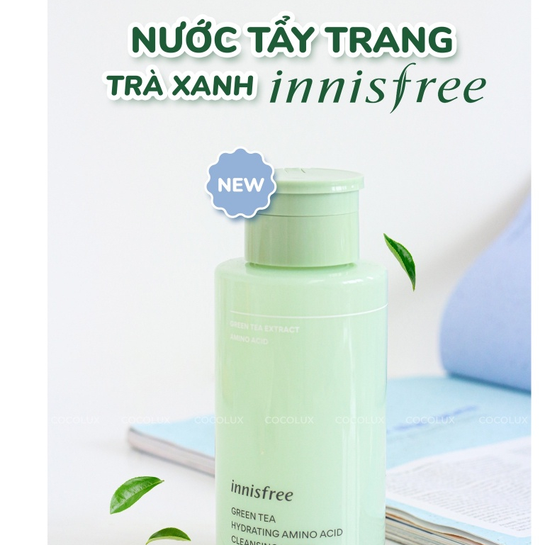 Nước tẩy trang trà xanh Innisfree Green Tea giúp làm sạch da, bổ sung dưỡng chất cân bằng độ ẩm Cleansing Water