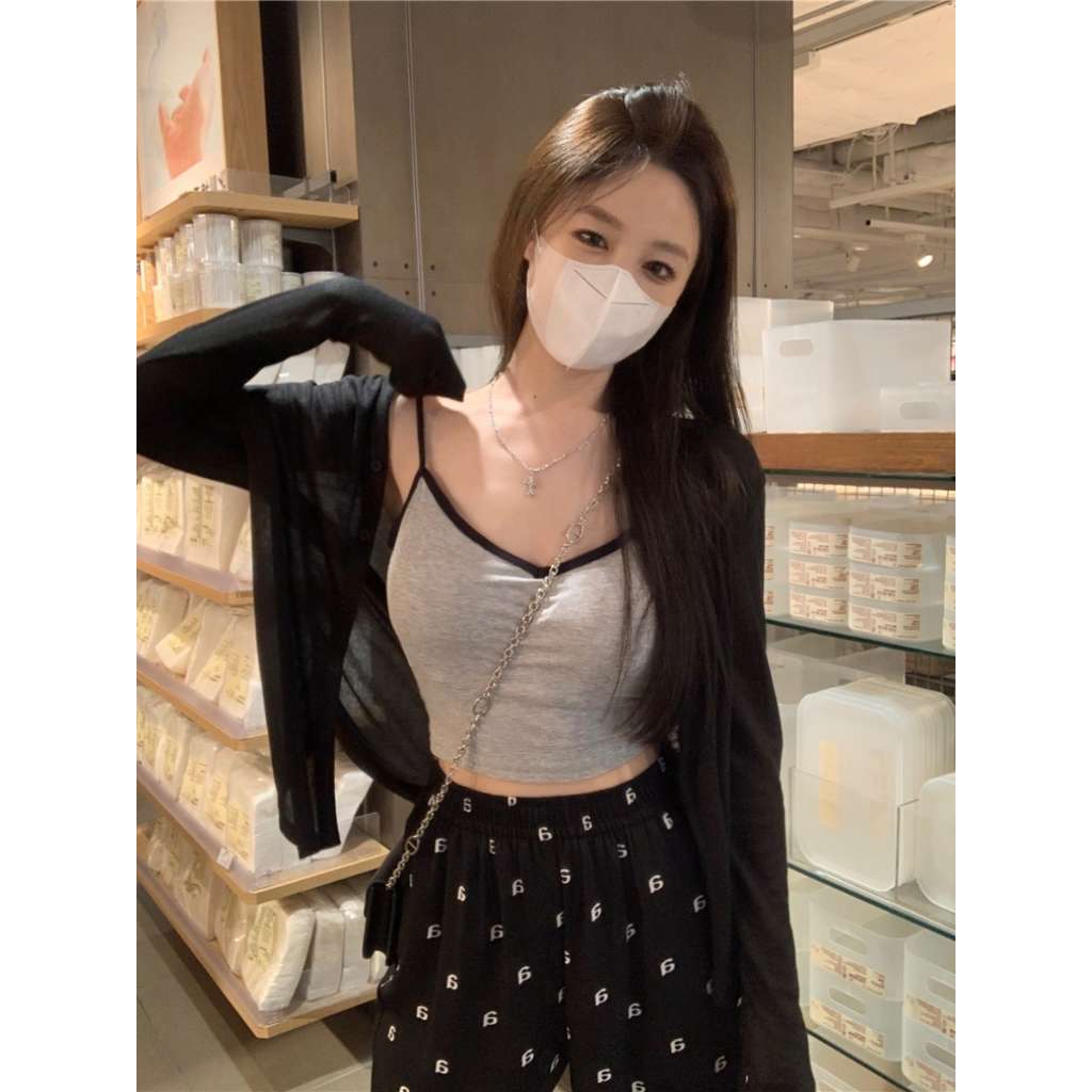 Set Đồ Nữ Áo Khoác Nữ Mỏng Chống Nắng, Áo Croptop 2 Dây Ôm Body, Quần Ống Rộng Nữ Lưng Cao Set Đồ Nữ Đi Chơi SD528