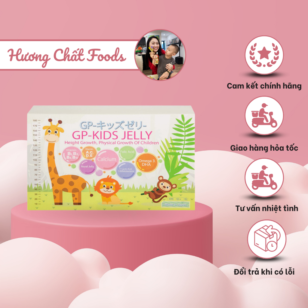 Thạch tăng cao Gp - Kids Jelly Nhật Bản tặng hồng sâm