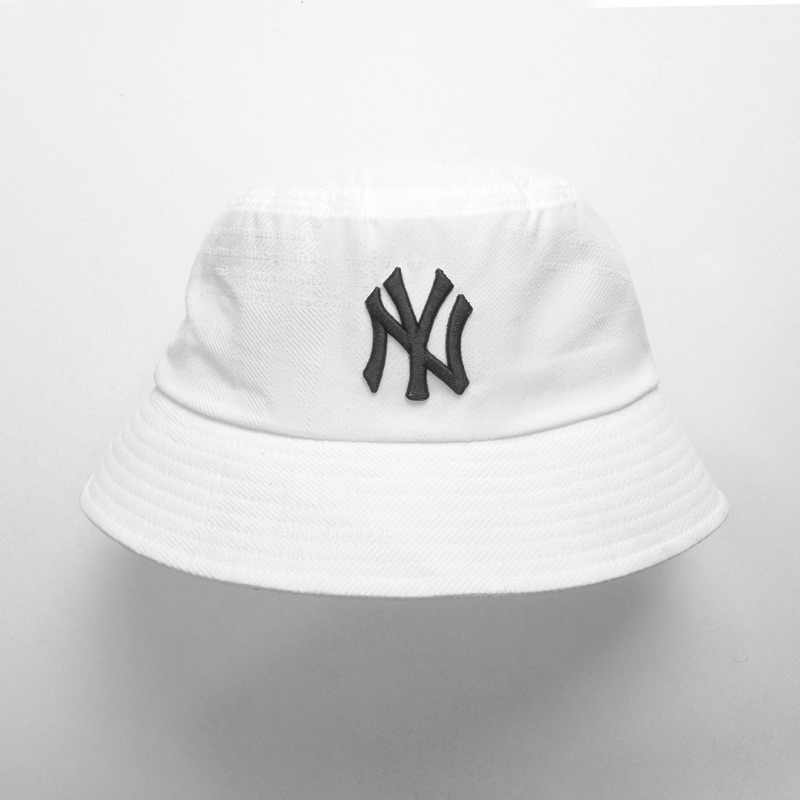 Mũ bucket MLB NVXK cao cấp, nón bucket Classic trắng vành tròn cụp kaki form unisex