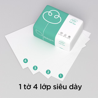 Combo 3 gói giấy ăn gấu trúc Topgia  4 lớp