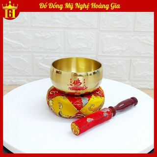 Chuông tụng kinh đài loan cao cấp, chuông viền in chữ Phật