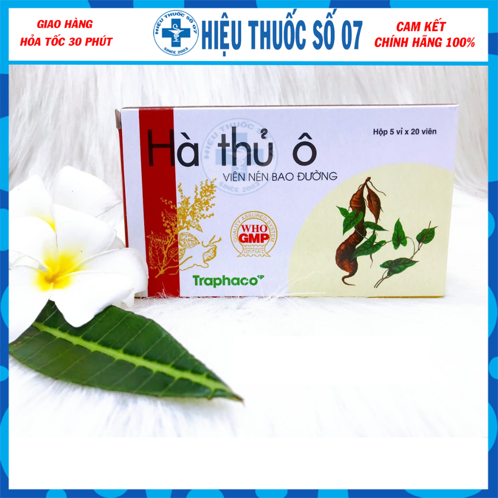 Viên uống hà thủ ô Traphaco ngăn ngừa rụng tóc, đẩy lùi tóc bạc sớm - hộp 100 viên bao đường
