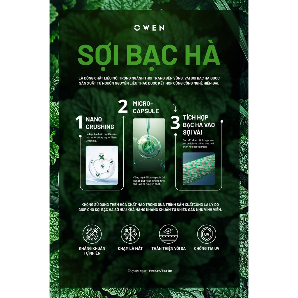 OWEN - Áo sơ mi dài tay Owen Regularit kẻ ca rô xanh chất Bạc Hà 220822