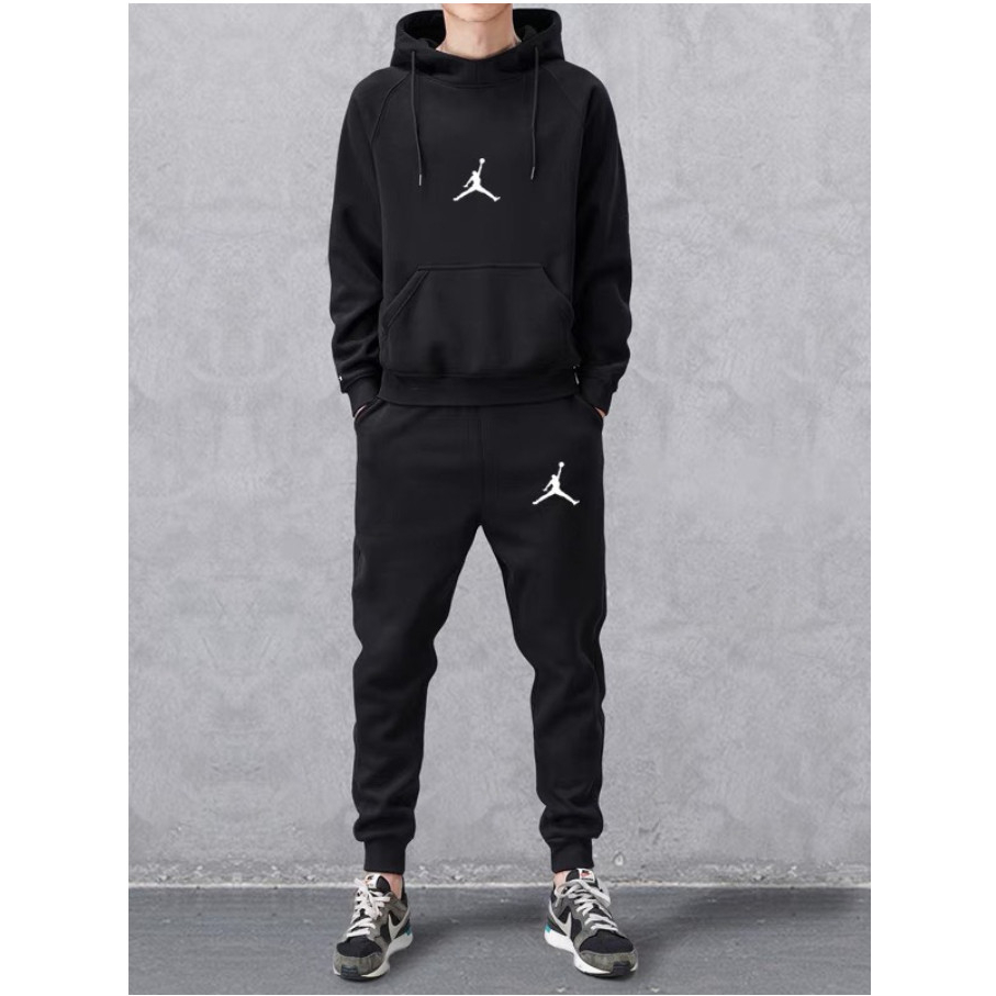 Bộ Nỉ Hoodie Phôi Mũ Trùm Đầu JODDANY Đen Trắng Dày Dặn Sành Điệu, Chất Liệu Nỉ Ngoại Mềm Mịn Ấm Siêu Hót