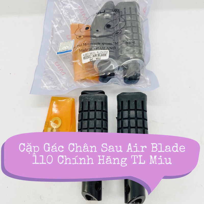 Bộ Cao su gác chân xếp SAU HONDA AIR BLADE Thái 2007 2008 2009 2010 , chính hãng MIU, hàng Thái Lan nhập khẩu 100%
