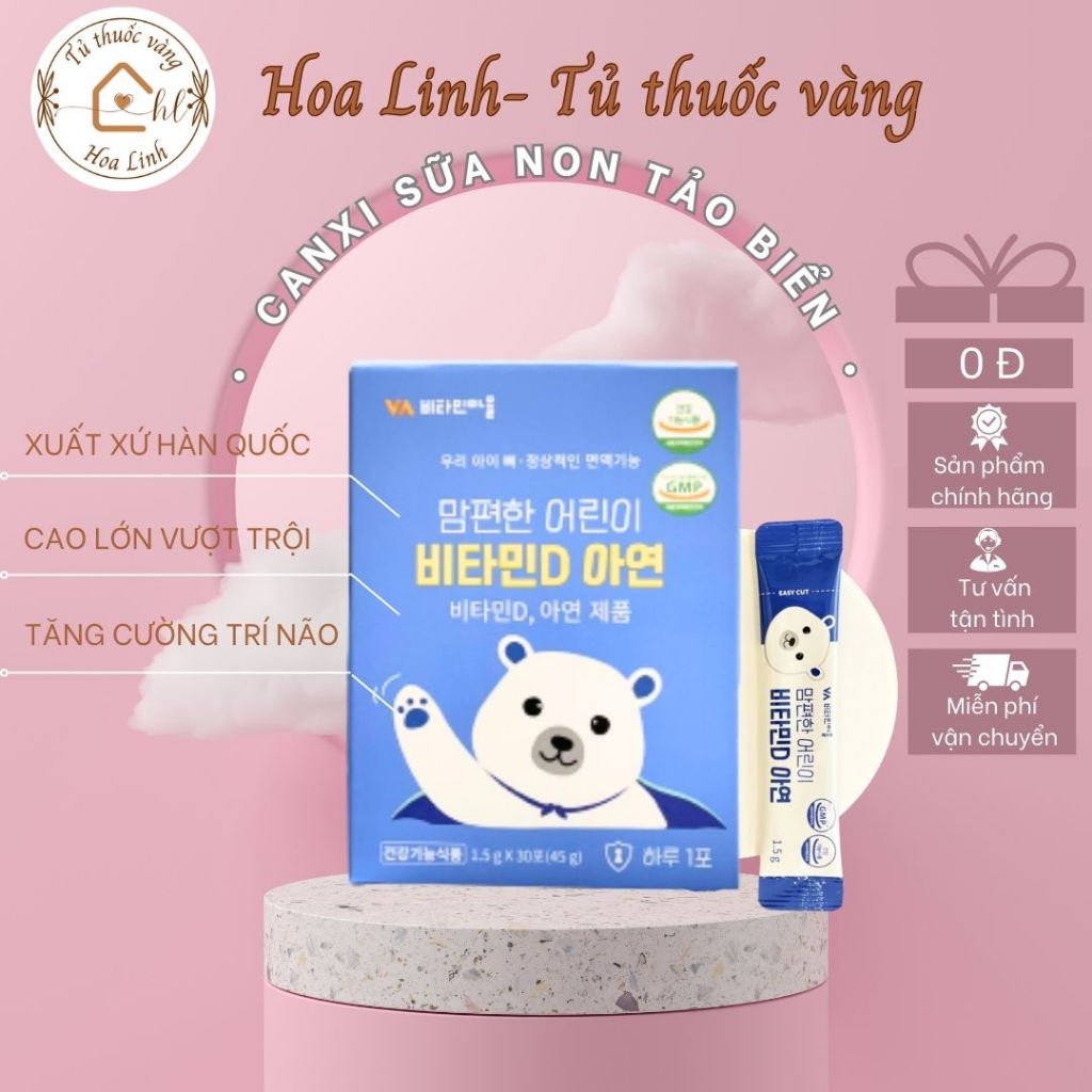 Men canxi sữa non tảo biển cho trẻ nhập khẩu trực tiếp từ Hàn Quốc, tăng chiều cao, trí thông minh.