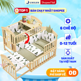 Nôi cũi cho bé Chilux Peace Natural - Đa năng 6 chế độ tiện lợi cho mẹ và bé - Bảo hành 3năm
