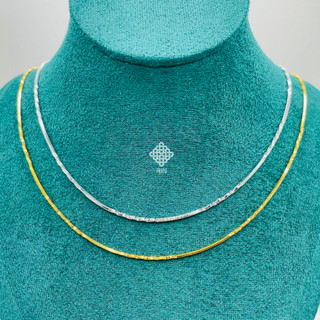  Dây chuyền titan mỏng 1 li xoắn Vòng cổ titan xoắn 1 li màu vàng 18k hoặc vàng trắng không phai màu có dập kí hiệu 