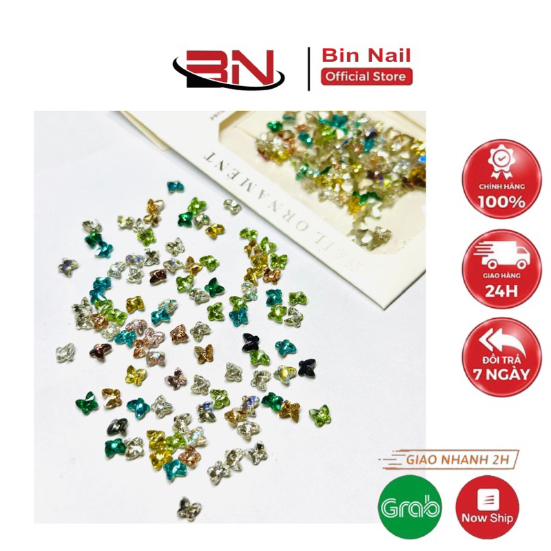 Đá khối hình Bướm mini đính trang trí Nail