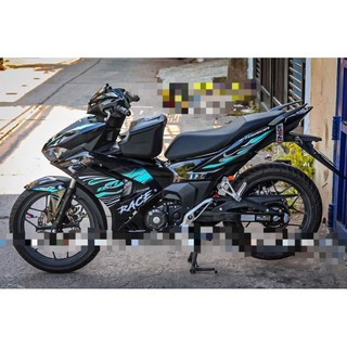 Tem rời Winner V3 - Mẫu tem lửa xanh dán xe đen nét