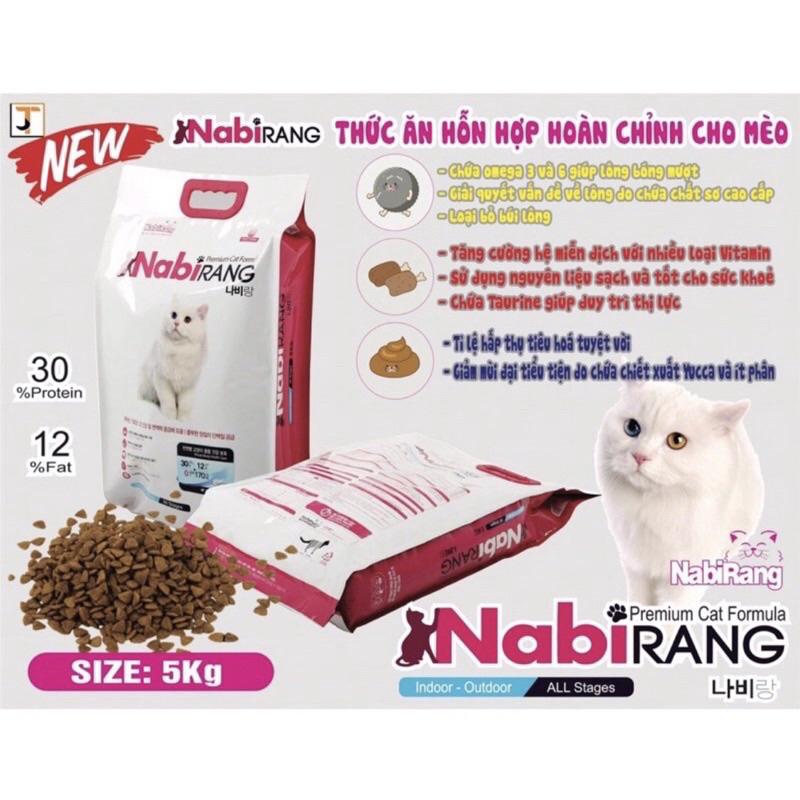 5kg - Thức ăn hạt Nabirang cho mèo 🐈