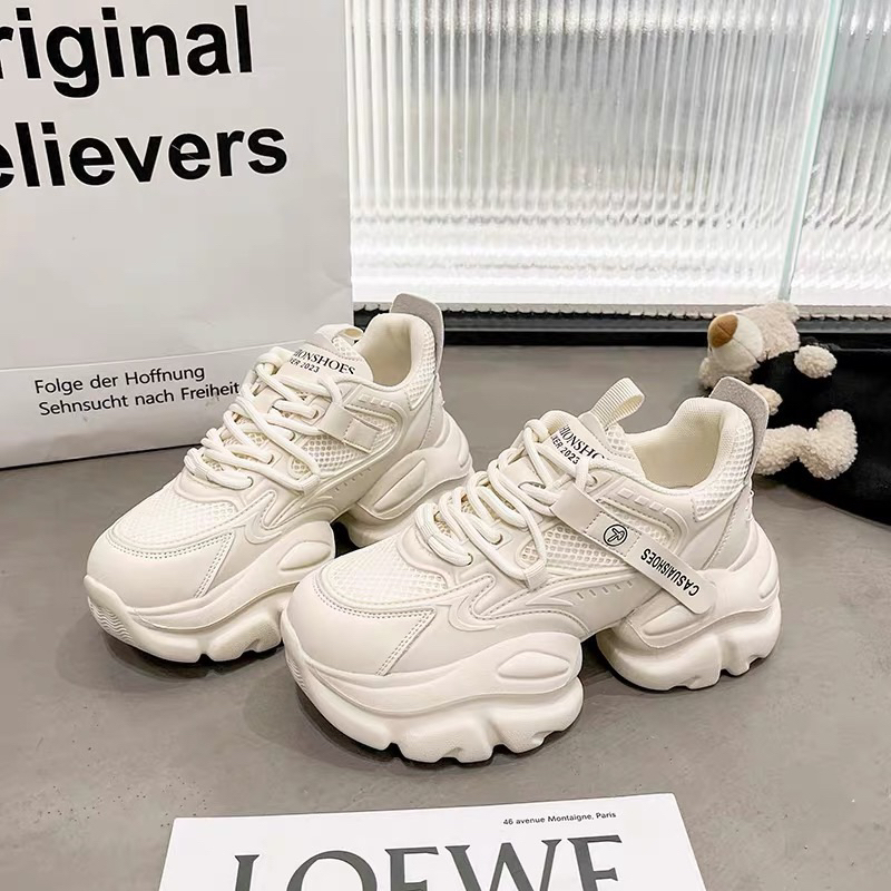 Giày thể thao nữ vải lưới thoáng khí đế cao 5p MusaSi