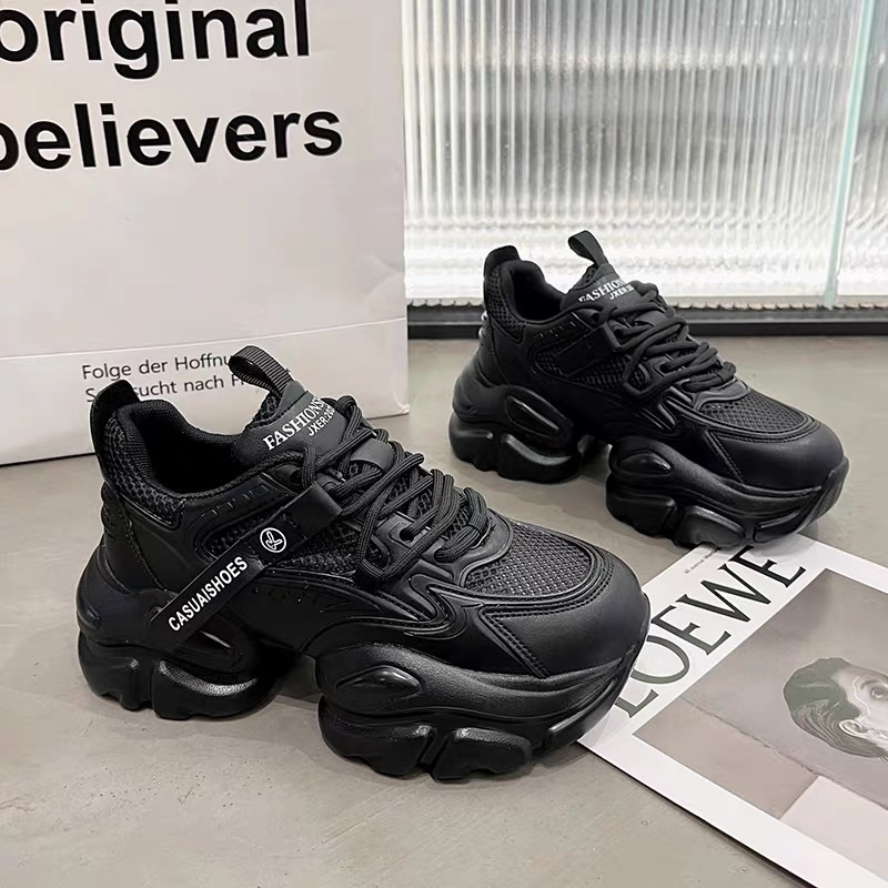 Giày thể thao nữ vải lưới thoáng khí đế cao 5p MusaSi