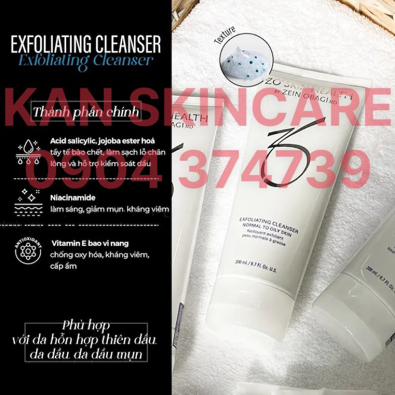 ⭐️ Sữa rửa mặt mini cho mọi loại da Zo Gentle Cleanser / Exfoliating / Hydrating 60ml