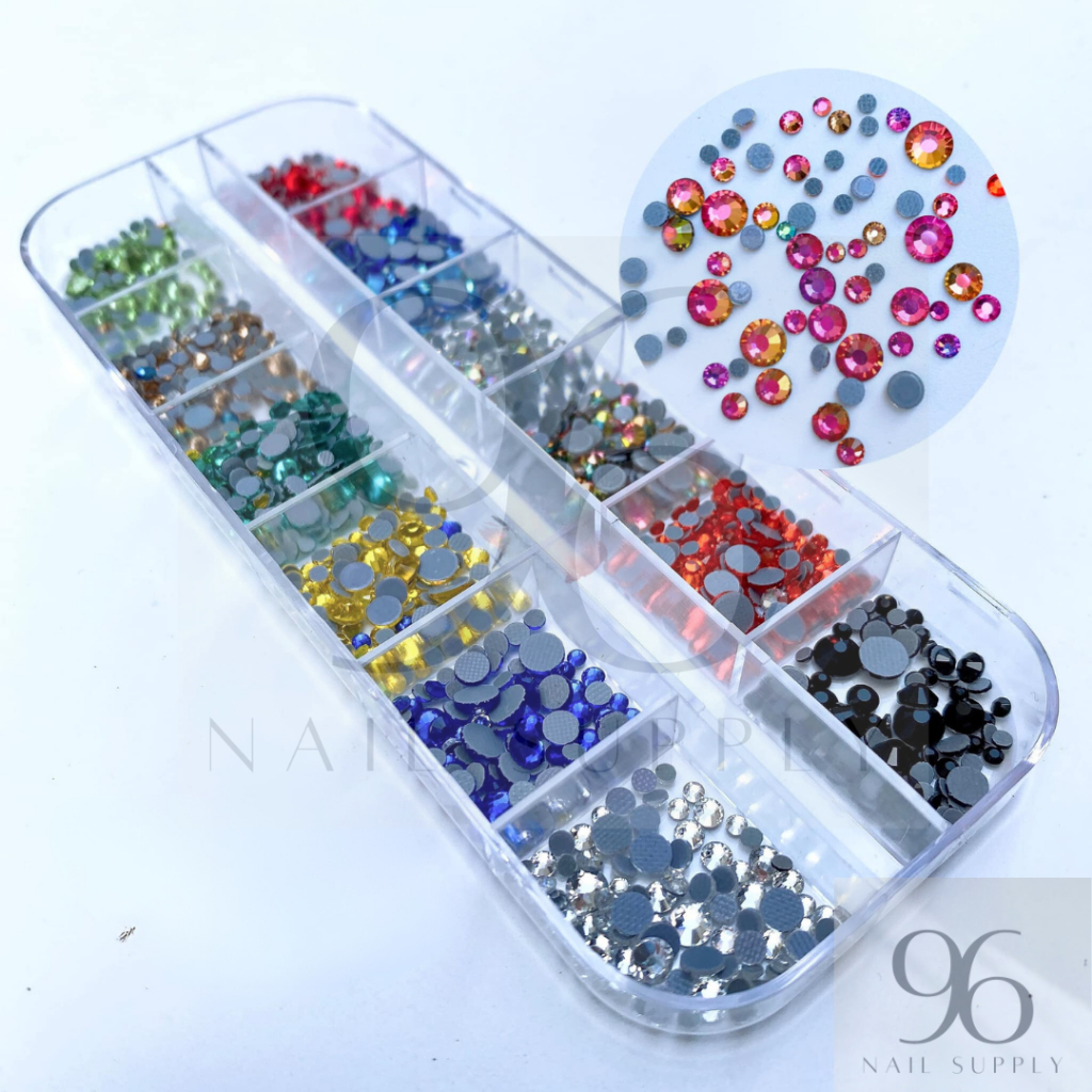 Khay Đá Chân Keo Lưới Gắn Móng Màu AB