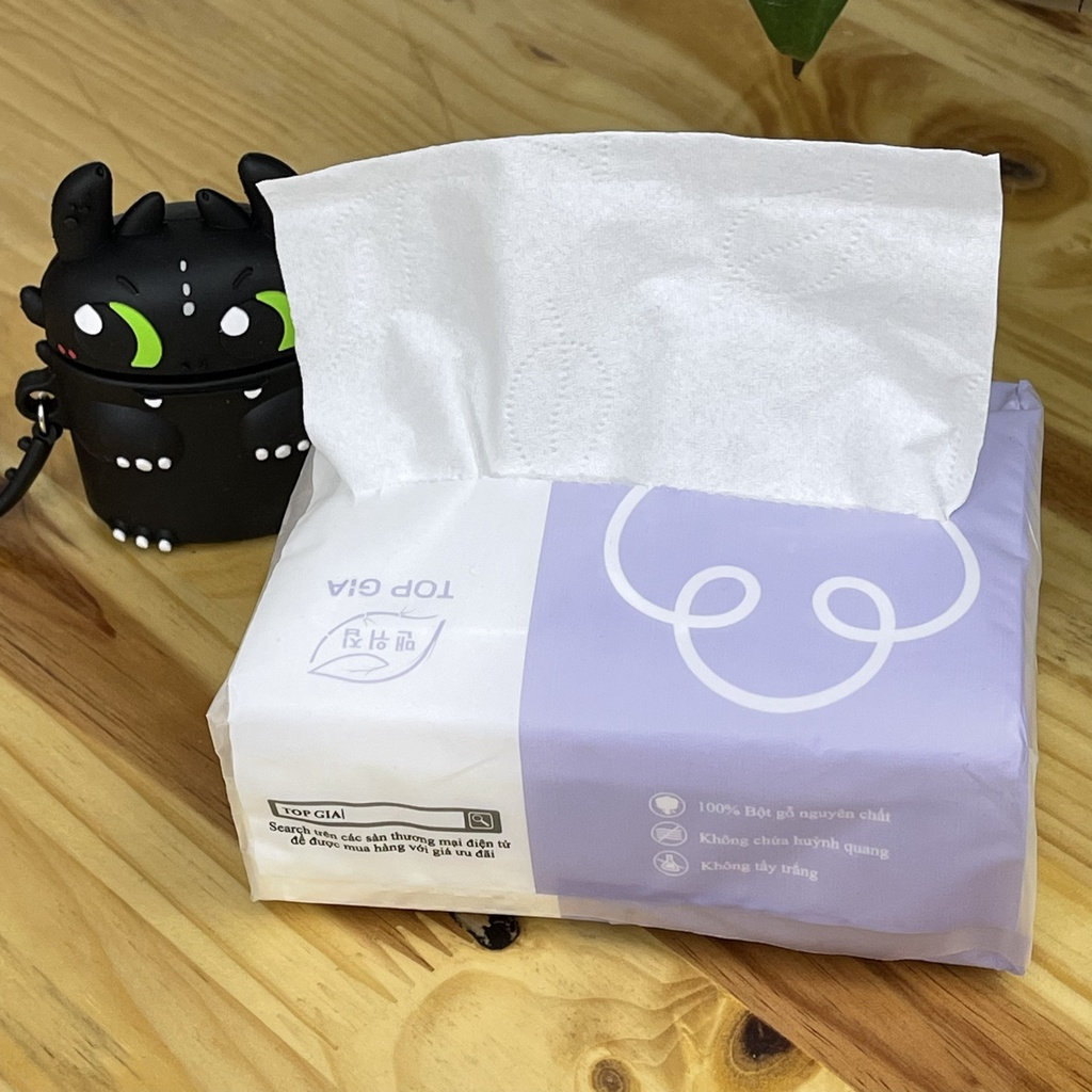 Combo 3 gói giấy ăn gấu trúc Topgia  4 lớp