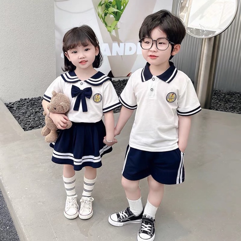 Bộ đồ đôi học sinh cho bé trai bé gái 10-30kg