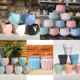 Chậu sứ Bát Tràng cỡ nhỏ trồng cây,trồng sen đá-nhiều mẫu