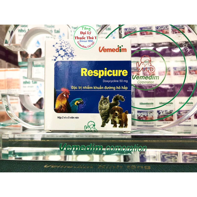 Respicure dùng cho chó mèo, chim gà hỗ trợ hô hấp trên