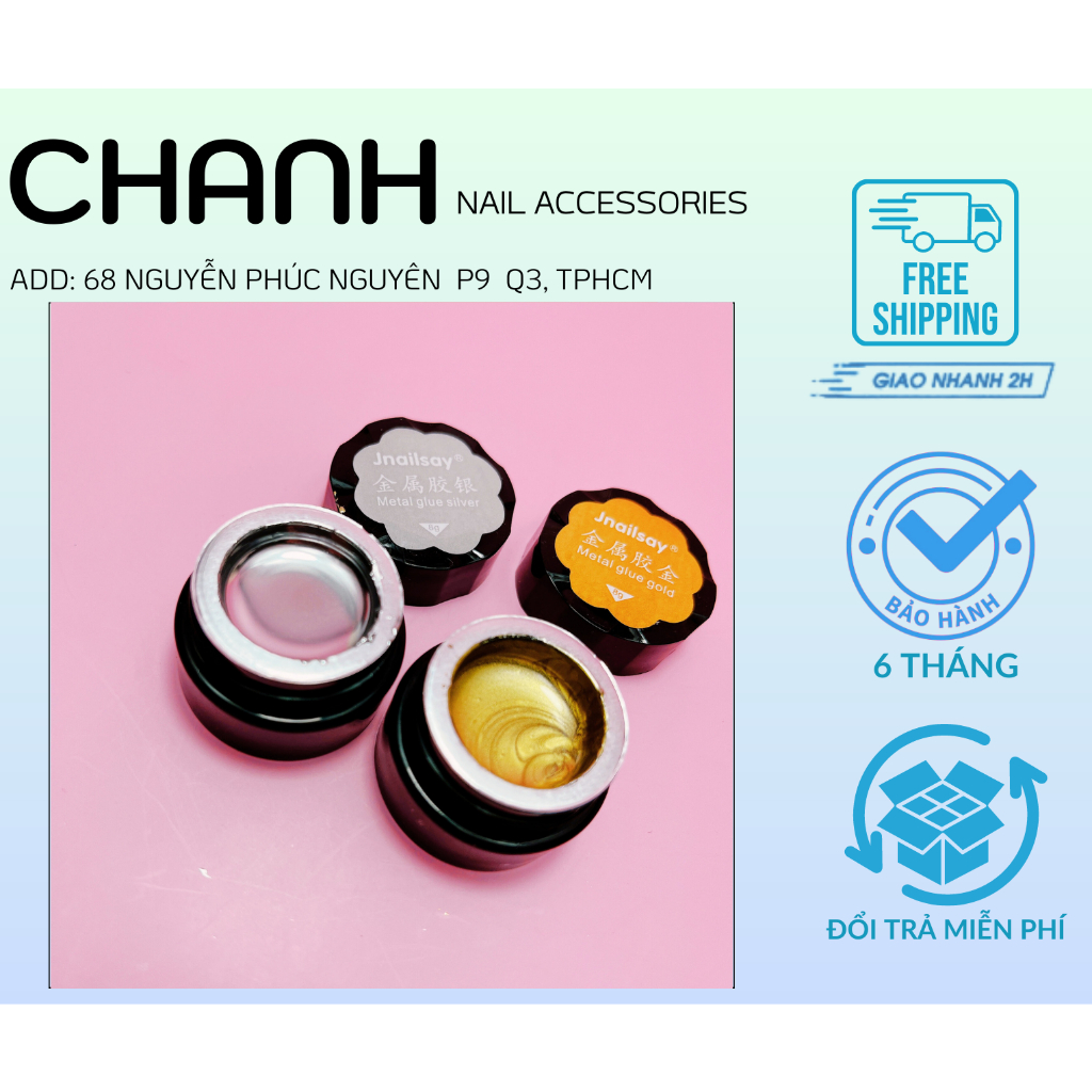 GEL VẼ Móng METAN - GEL INOX TRÁNG GƯƠNG ,CROM KIM LOẠI VẼ MÓNG